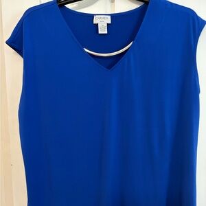 Carmen Royal Blue V-Neck Blouse
